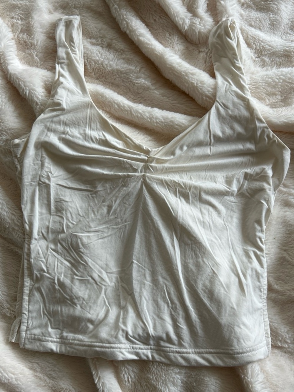 Women's Cream Sleeveless Twist-Front Tank Top